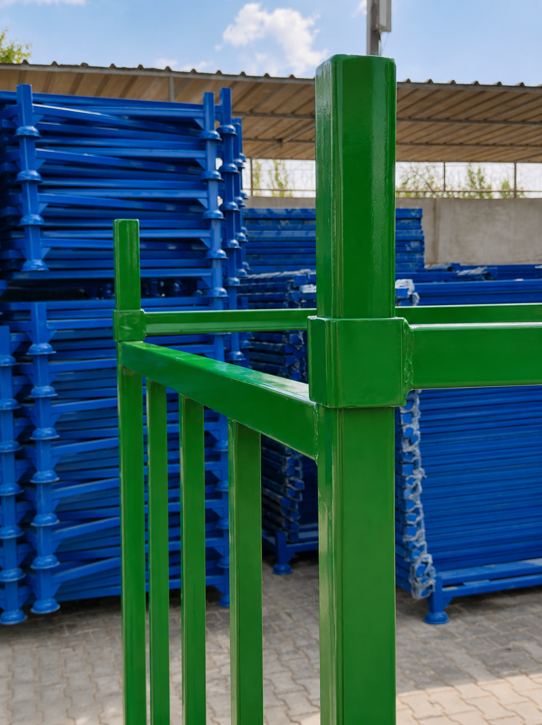Steel pallet side-post detail